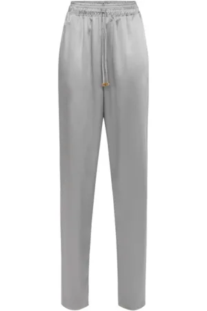 Elisabetta Franchi Sweatpants, female, , Size: M Grey Jogger Trousers with Golden Details