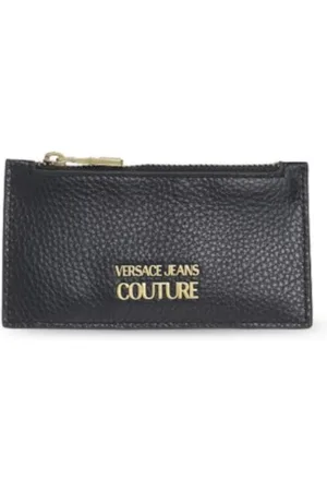 VERSACE Wallets & Cardholders, male, , Size: ONE SIZE Metal Logo Men`s Wallet with Zipper Closure