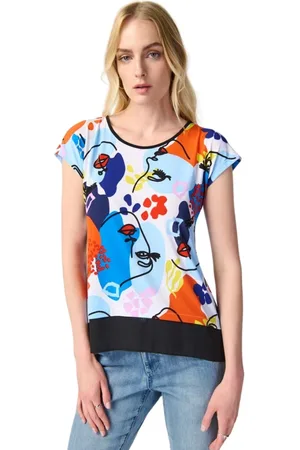 Joseph Ribkoff T-Shirts, female, , Size: 5XL Face Print Trapeze Top