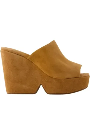 Robert Clergerie Wedges, female, , Size: 6 US Green Leather Sandals - Dolcy9