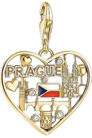 Thomas Sabo Jewellery, female, , Size: ONE SIZE Gold Heart Praga Charm Pendant