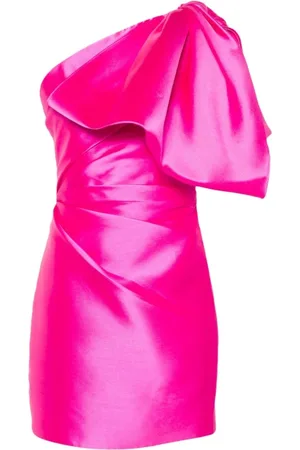 Solace Party Dresses, female, , Size: XS Fuchsia Asymmetric Bow Dress