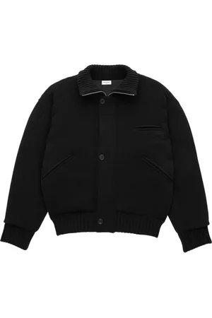 Saint Laurent Cardigans, male, , Size: M Wool Jacket with Zip Closure