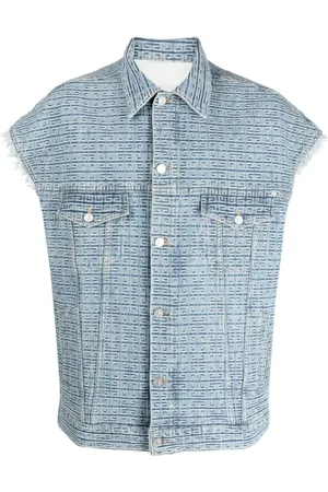 Givenchy Vests, male, , Size: S Clear 4G Denim Gilet