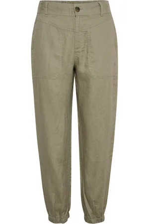 Part Two Cropped Trousers, female, , Size: XL Flattering Linen Trousers