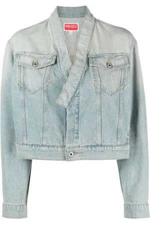 Kenzo Denim Jackets, female, , Size: M Faded-effect Cropped Denim Jacket