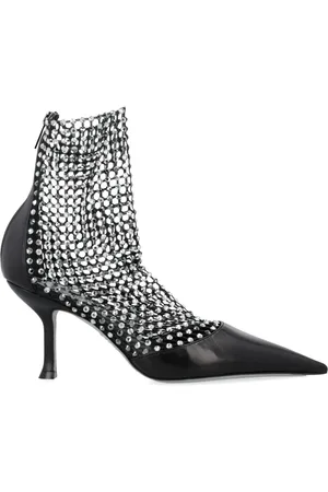 RENE CAOVILLA Heeled Boots, female, , Size: 7 US Crystal Mesh Stiletto Heel Shoes