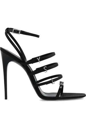 Saint Laurent High Heel Sandals, female, , Size: 6 US Satin Crystal Sandals