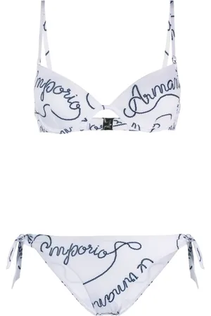 Emporio Armani Bikinis, female, , Size: S Logomania-print Bikini Set