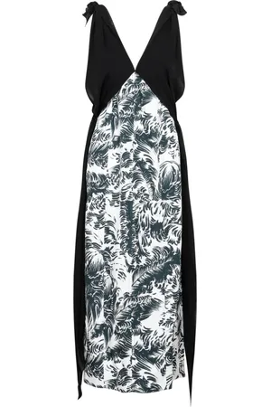 Bottega Veneta Midi Dresses, female, , Size: 2XS Printed Silk Long Dress