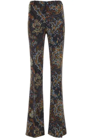 Etro Wide Trousers, female, , Size: S Stretch Viscose Printed Pant