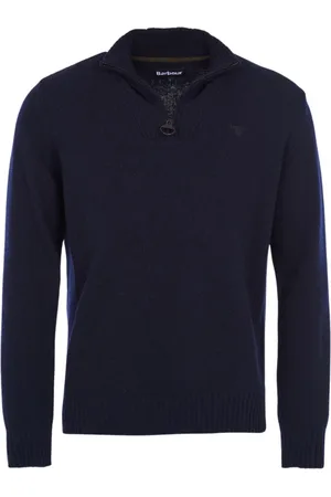Barbour Round-neck Knitwear, male, , Size: S Soft Lambswool Sweater with Funnel Neck