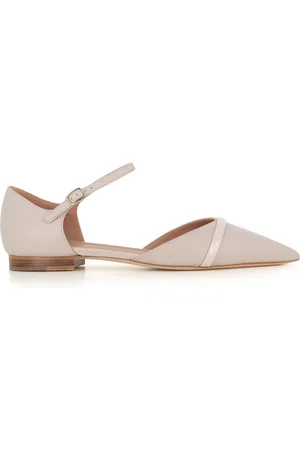MALONE SOULIERS Ballerinas, female, , Size: 8 1/2 US Light Grey Leather Ballerina Shoes