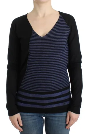 Costume National V-neck Knitwear, female, , Size: XS striped V-neck sweater