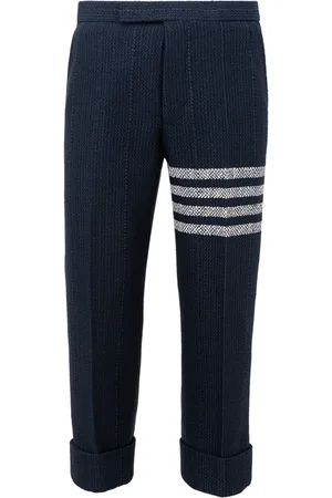 Thom Browne Straight Trousers, male, , Size: M Tweed Pants