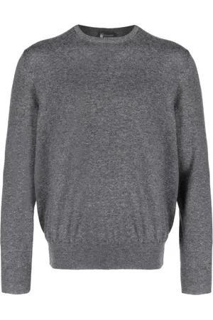 COLOMBO Round-neck Knitwear, male, , Size: 4XL Sweaters Grey