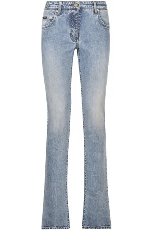 Dolce & Gabbana Boot-cut Jeans, female, , Size: XS Light Logo Patch Bootcut Jeans