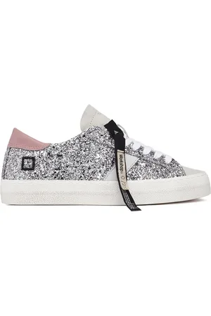 D.A.T.E. Sneakers, female, , Size: 6 US Silver Glitter Low Sneakers