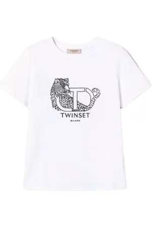 Twin-Set T-Shirts, female, , Size: L Embroidered Logo and Jaguar T-shirt