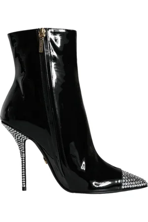 Dolce & Gabbana Heeled Boots, female, , Size: 9 US Patent Crystal Heel Boots Shoes