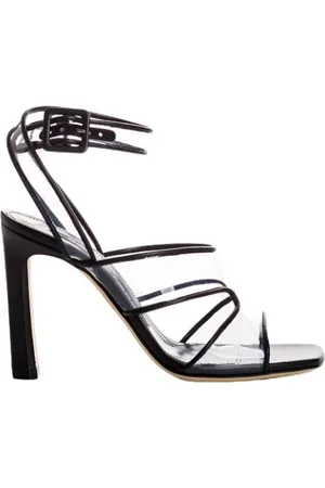 Sergio Rossi High Heel Sandals, female, , Size: 7 1/2 US PVC Strap Sandals with Leather Detail