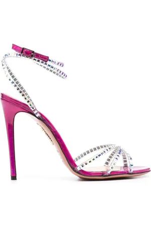 Aquazzura High Heel Sandals, female, , Size: 6 US Gem-Embellished Fuchsia Sandals