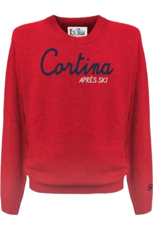 MC2 SAINT BARTH Round-neck Knitwear, male, , Size: S Crewneck Sweater Cortina Embroidery