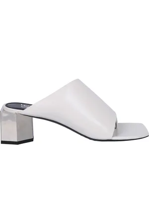 OFF-WHITE Heeled Mules, female, , Size: 6 US Elegant Leather Sandals