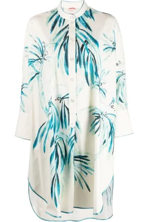 F.R.S For Restless Sleepers Shirt Dresses, female, , Size: M Japanese Branch Print Palazzo Dress