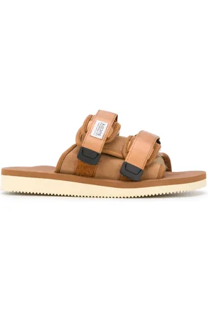 SUICOKE Flat Sandals, male, , Size: 11 US Leather Moto-M2AB Sandals