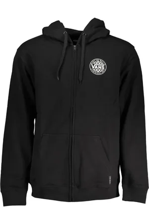 Vans Zip-throughs, male, , Size: M Long Sleeve Hooded Fleece Sweatshirt with Zip and Logo Print