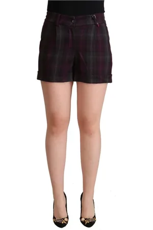 Bencivenga Short Shorts, female, , Size: M Checkered Shorts with Logo Details