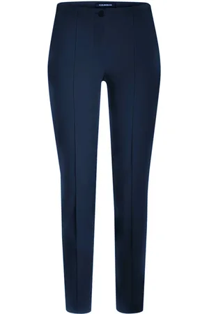 Cambio Slim-fit Trousers, female, , Size: L Navy Slim Fit High Waist Pants