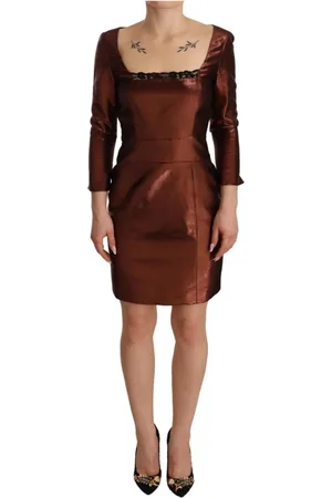 Gianfranco Ferré Short Dresses, female, , Size: XS Square Neck Sheath Mini Dress with Long Sleeves