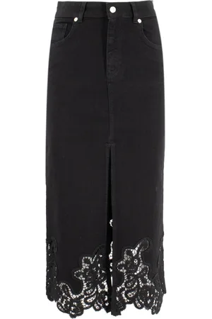 ERMANNO SCERVINO Denim Skirts, female, , Size: XS Floral Lace Long Skirt