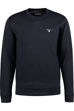 Barbour Sweatshirts, male, , Size: XL Navy Crew-Neck Sweatshirt with Brushed Cotton Finish