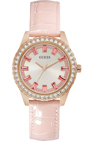 Guess Watches, female, , Size: ONE SIZE Sparkling Leather Bracelet Watch