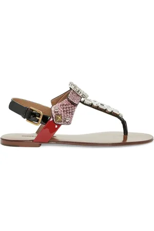 Dolce & Gabbana Flat Sandals, female, , Size: 8 US Womens Shoes Sandals Pink Ss22