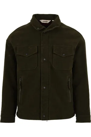 Aspesi Light Jackets, male, , Size: M Snap Button Front Jacket with Pockets