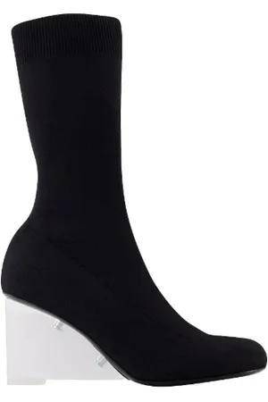 Alexander McQueen High Boots, female, , Size: 7 1/2 US Leather Slip-On Boots