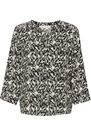 Part Two Blouses, female, , Size: M Texture Print Blouse 3/4 Sleeves