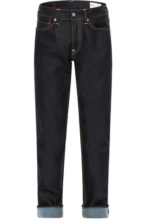 Evisu Slim-fit Jeans, male, , Size: W33 Carrot Fit Denim Jeans with Kumadori Daruma Graphic