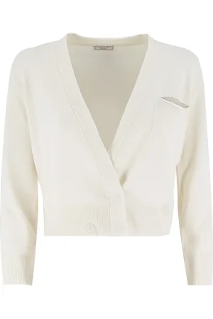 PESERICO SIGN Cardigans, female, , Size: S Plunging Neckline Cardigan with Front Pocket