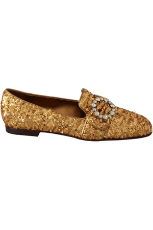Dolce & Gabbana Loafers, female, , Size: 7 US Embellished Loafers with Sequins and Crystals by