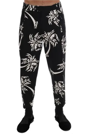 Dolce & Gabbana Slim-fit Trousers, male, , Size: S Tree Print Casual Pants