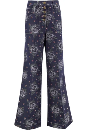 Etro Wide Jeans, female, , Size: W28 Floral Jacquard Flared Jeans