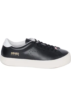 Kenzo Sneakers, male, , Size: 7 US Leather Sneakers with Perforated Detail