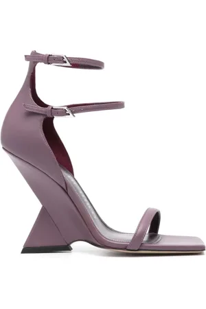 The Attico High Heel Sandals, female, , Size: 9 US Lilac Leather Wedge Sandals