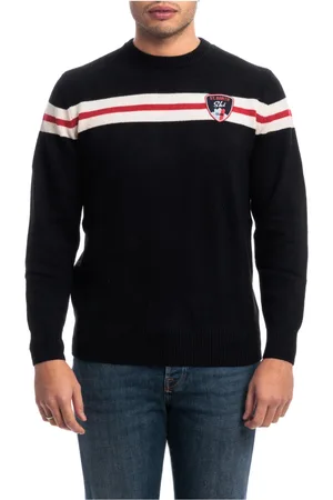 MC2 SAINT BARTH Round-neck Knitwear, male, , Size: XL Striped Crew Neck Sweater