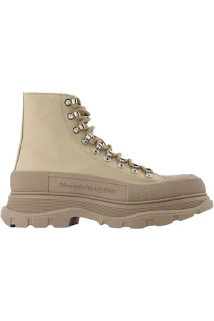 Alexander McQueen Lace-up Boots, male, , Size: 7 US Platform Sneakers - Tread Slick - - Canvas